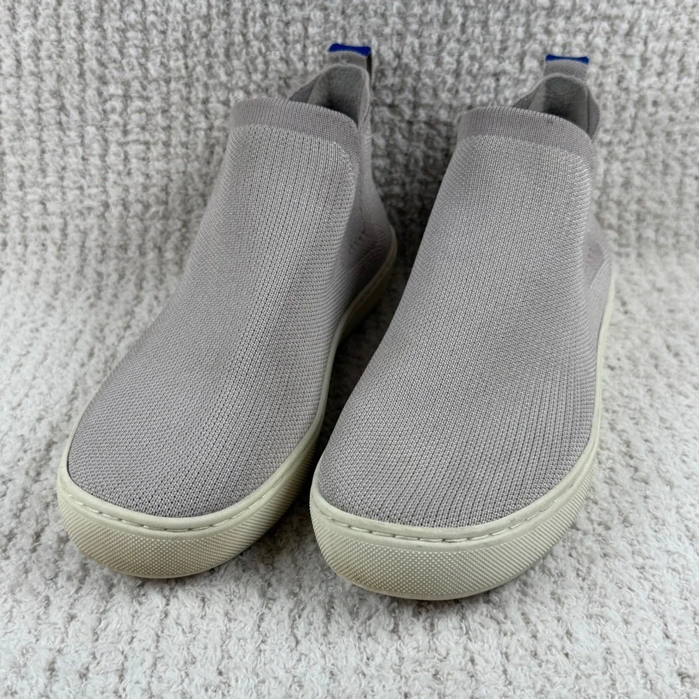 Rothys The Chelsea Taupe‎ Grey Knit Slip On Sneaker Boots Womens 6.5
